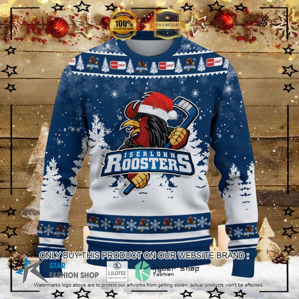 iserlohn roosters blue white christmas sweater 1 76028