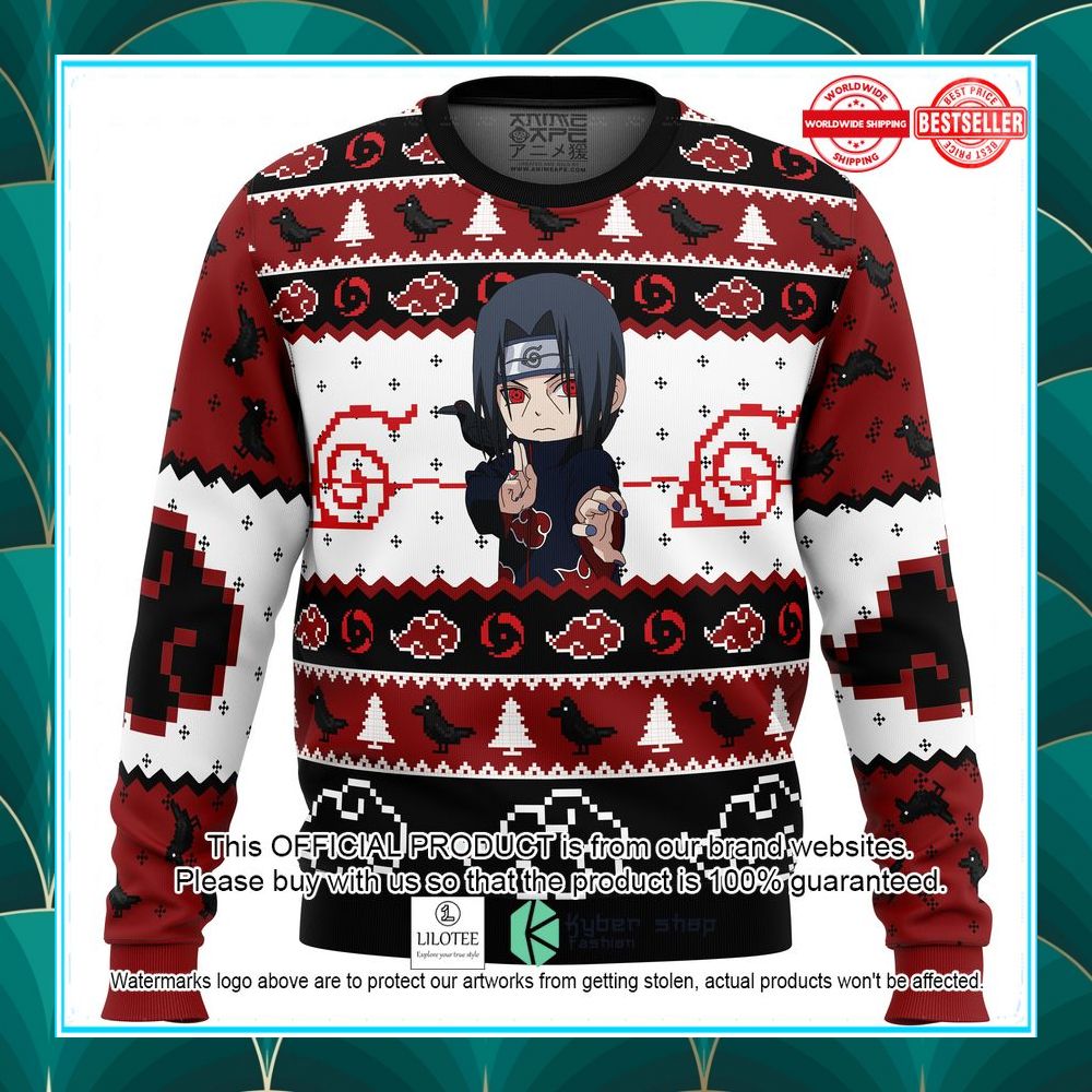 itachi uchiha chibi akatsuki naruto christmas sweater 1 322