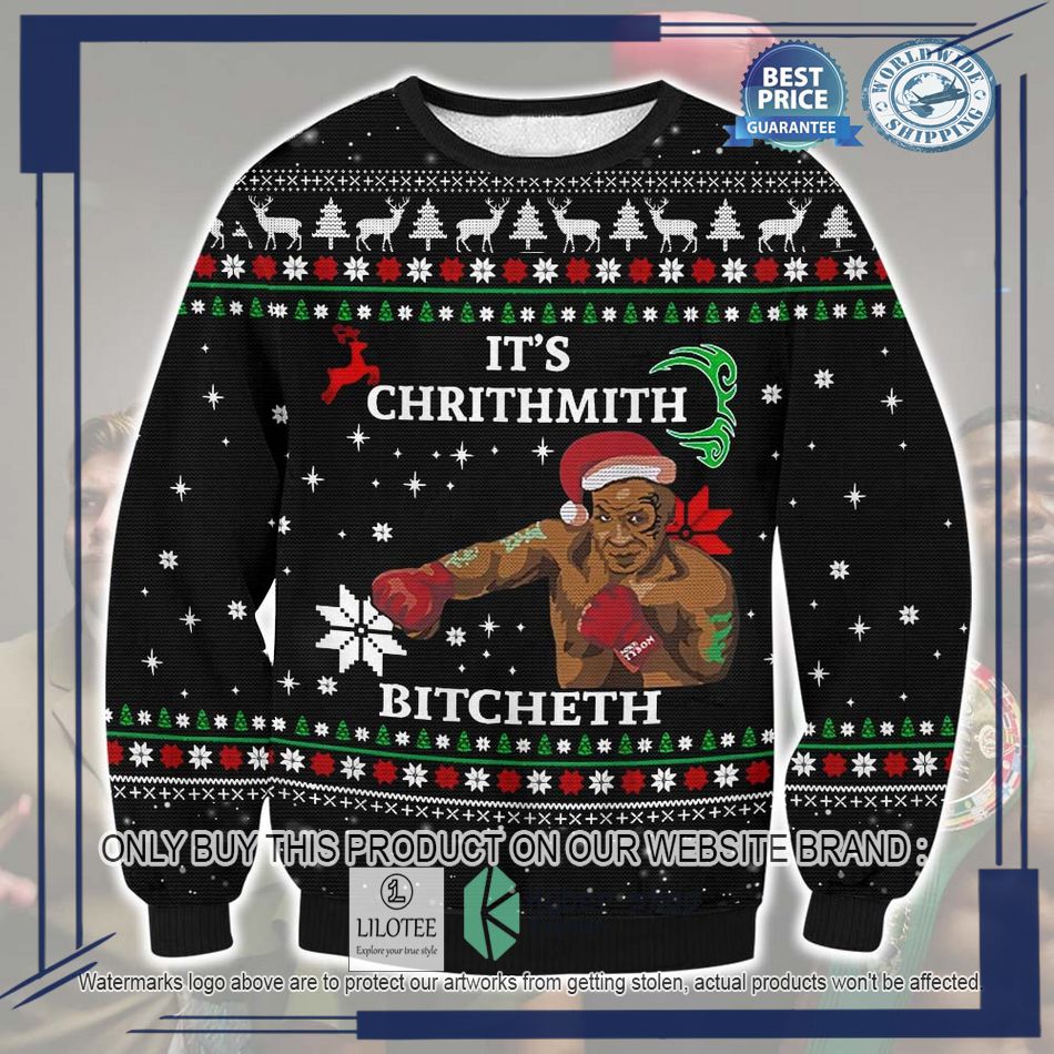its chrithmith bitcheth mike tyson ugly christmas sweater 1 47298