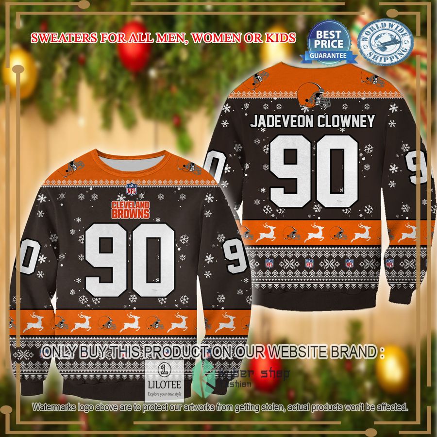 jadeveon clowney cleveland browns christmas sweater 1 61774