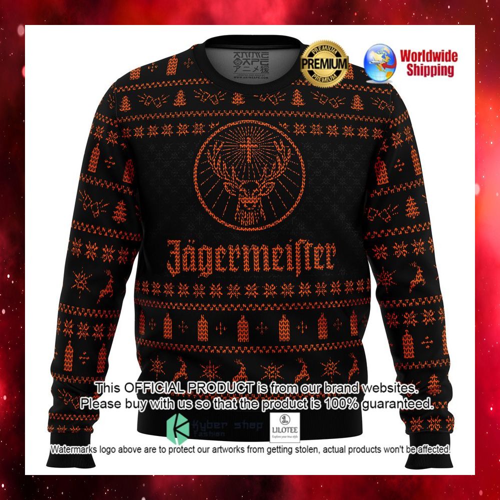 jagermeister black orange christmas sweater 1 328