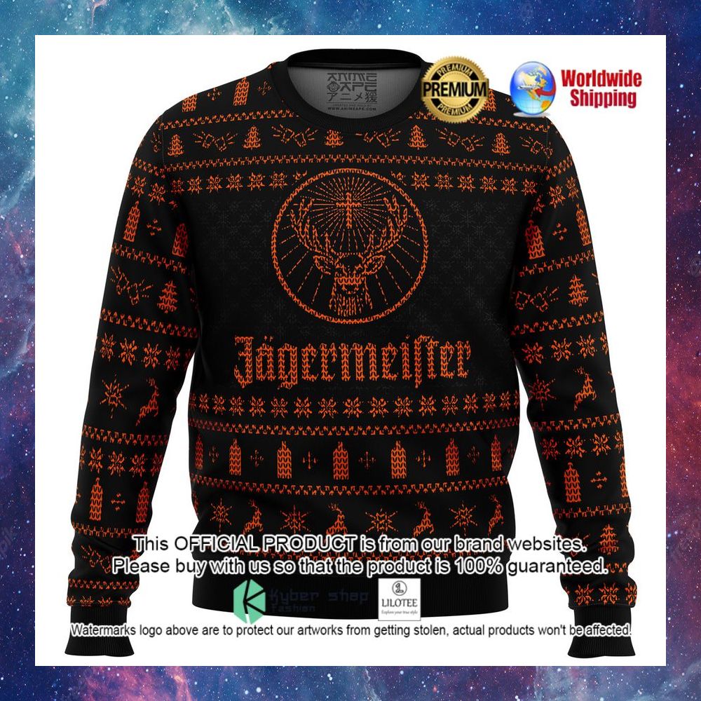 jagermeister black orange christmas sweater 1 475