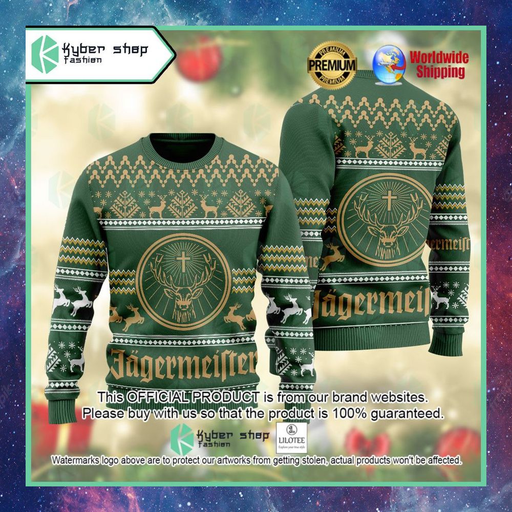 jagermeister green christmas sweater 1 495