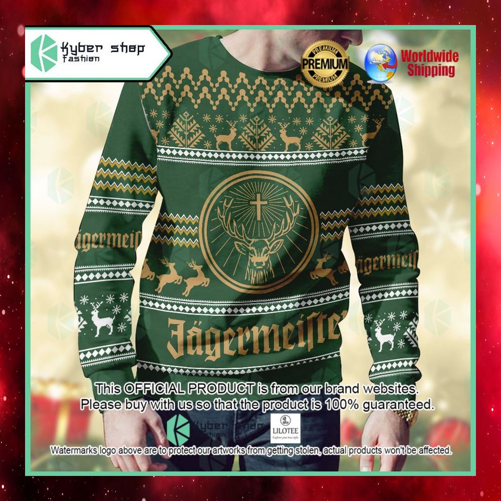 jagermeister green christmas sweater 1 970