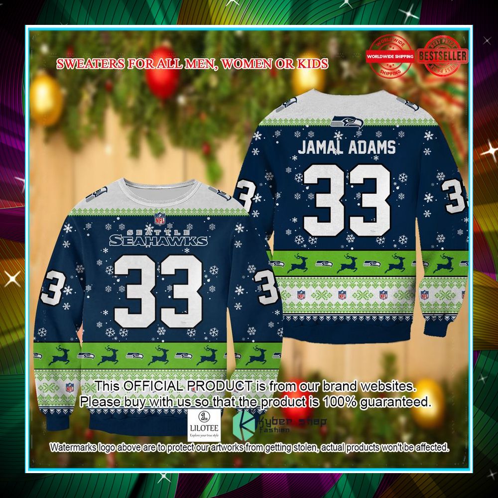 jamal adams seattle seahawks christmas sweater 1 524