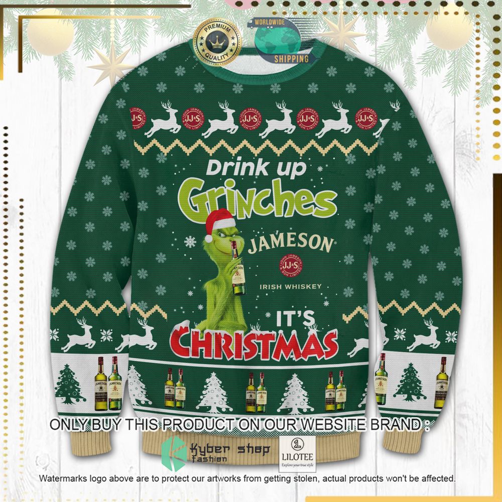jameson drink up grinches knitted christmas sweater 1 53614