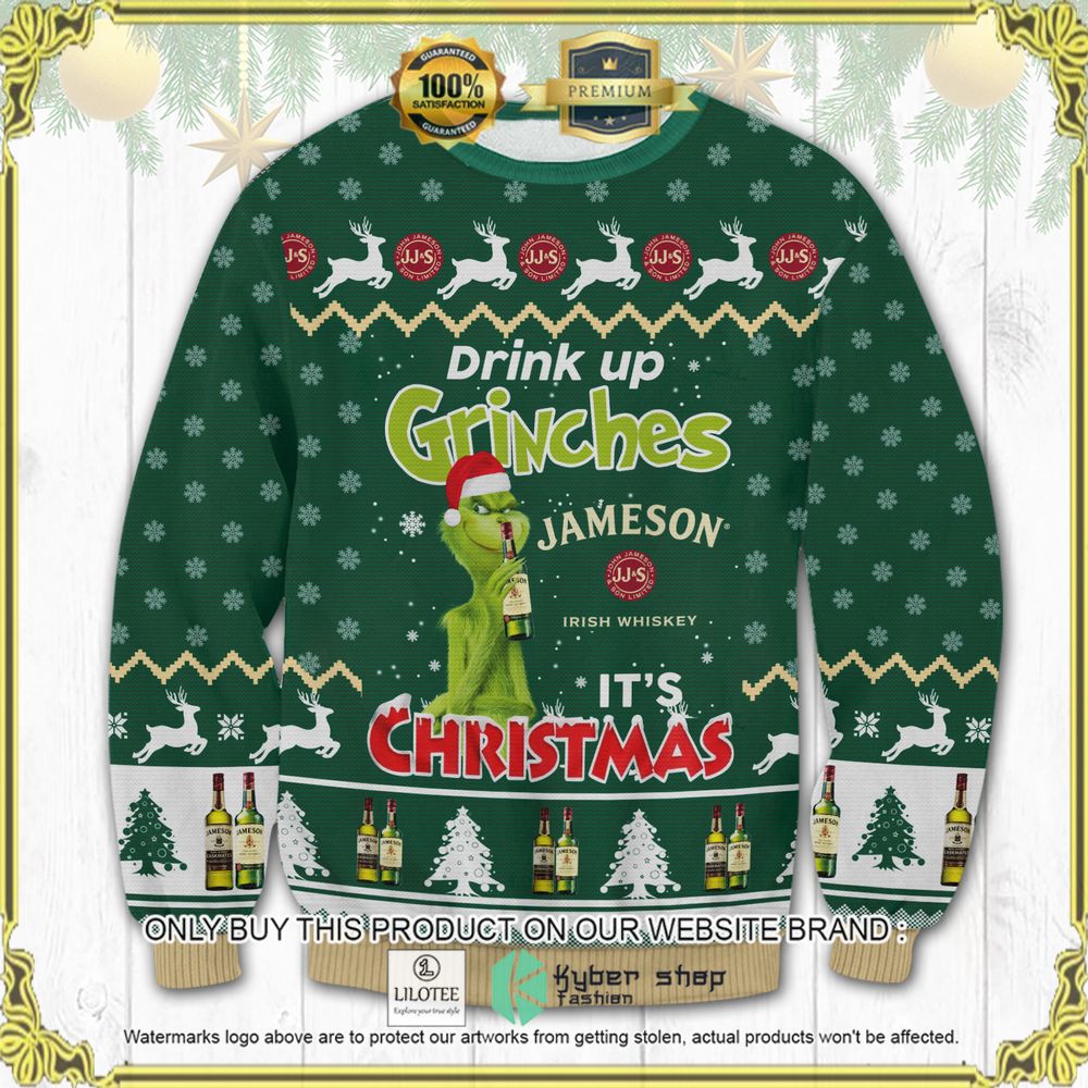 jameson drink up grinches knitted christmas sweater 1 69914
