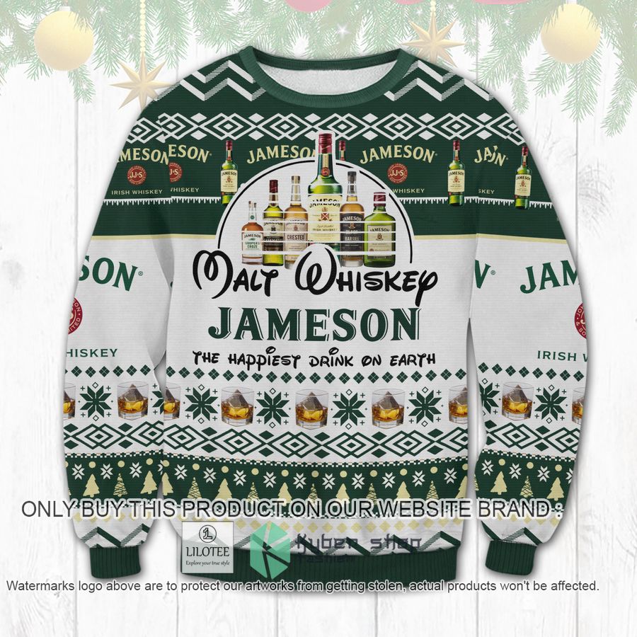 Jameson Happiest Drink Christmas Sweater, Sweatshirt 8