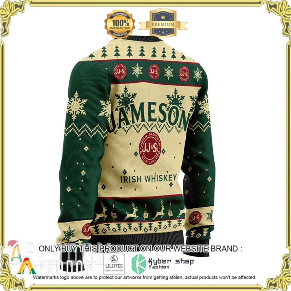 jameson irisch whiskey green yellow christmas sweater 1 55073