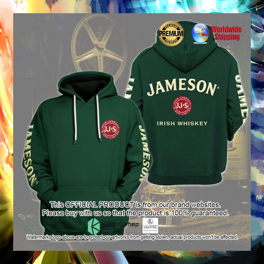 jameson irish whiskey green 3d hoodie shirt 1 998