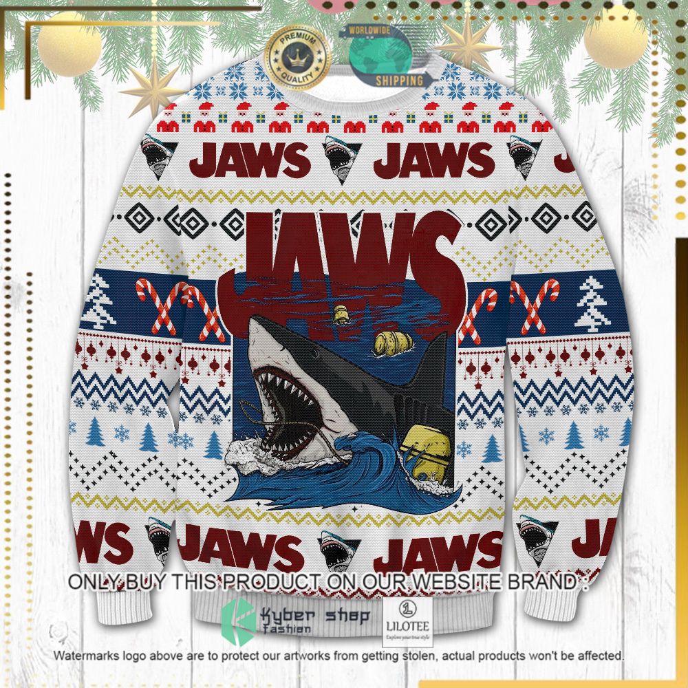 jaws shark white ugly sweater 1 98771