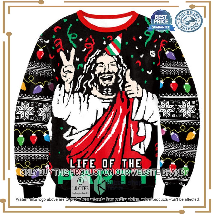 jesus life of the party christmas sweater 1 89016