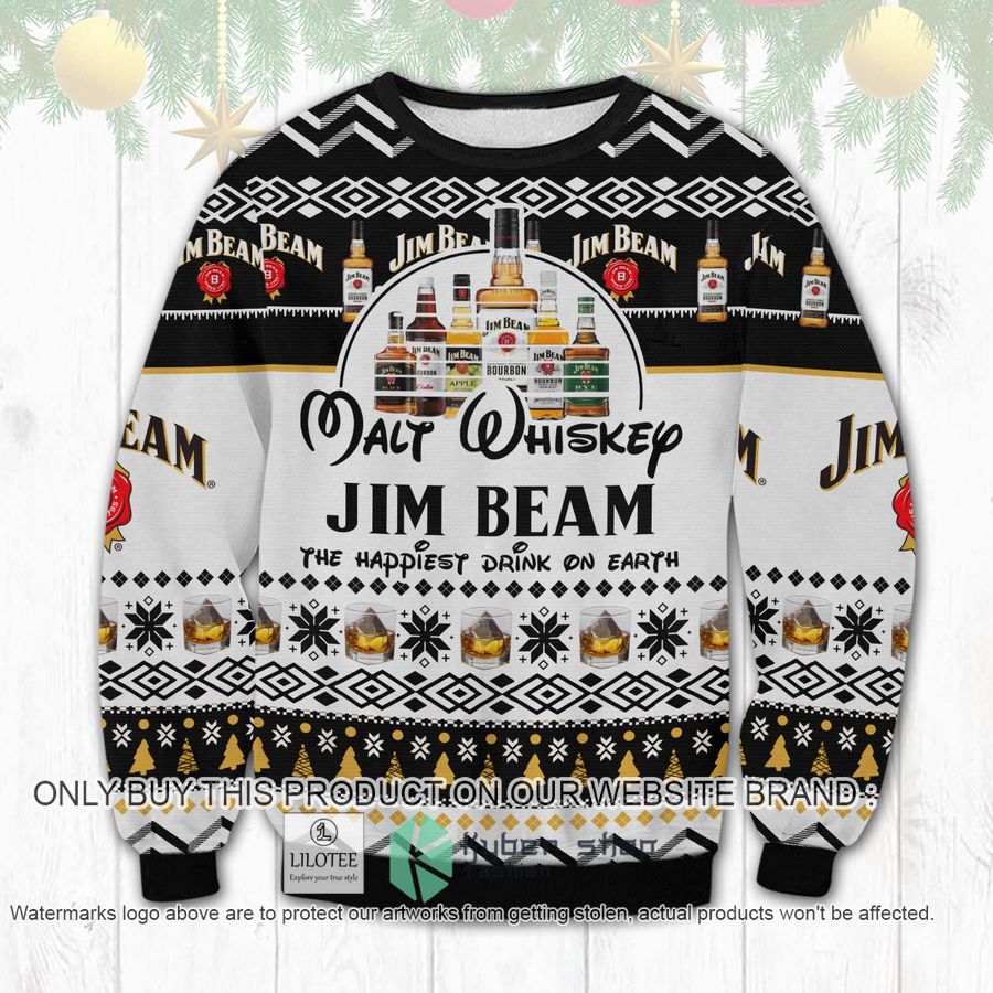 Jim Beam Happiest Drink Christmas Sweater, Sweatshirt 16