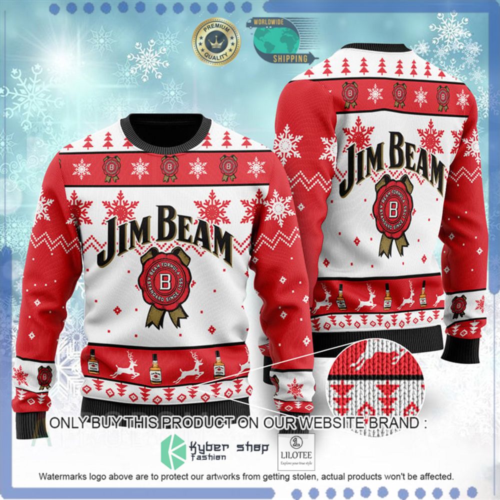jim beam red white christmas sweater 1 75078