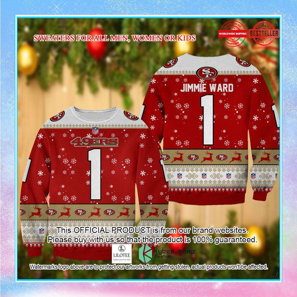 jimmie ward san francisco 49ers christmas sweater 1 451