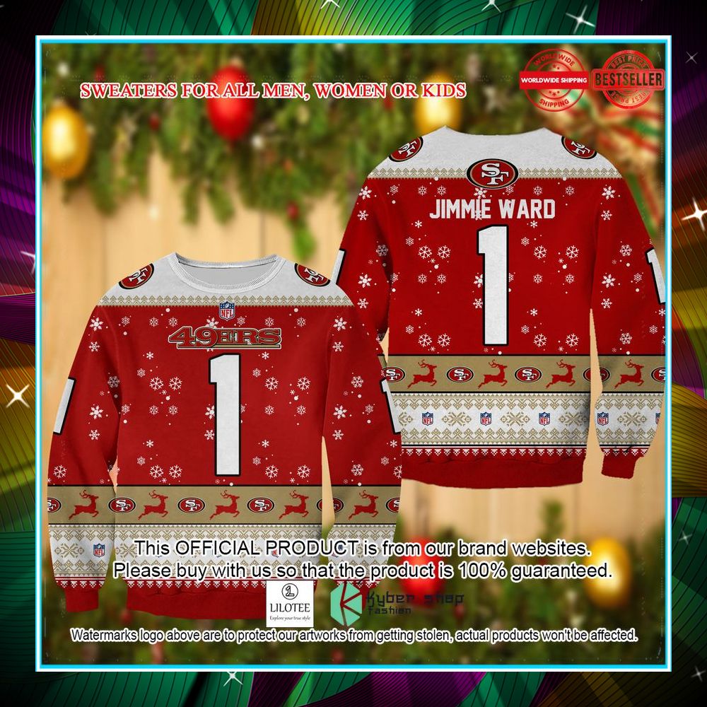 jimmie ward san francisco 49ers christmas sweater 1 634