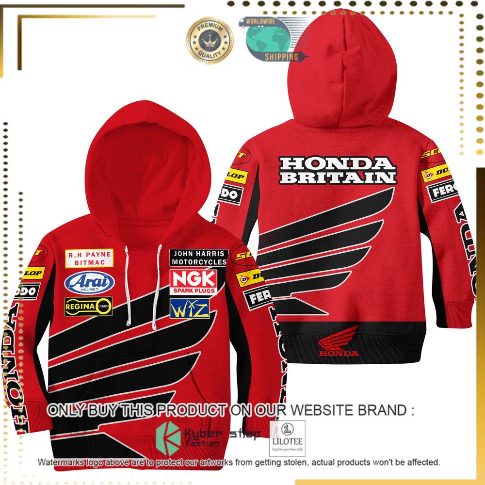 joey dunlop racing honda britain red black 3d hoodie shirt 1 84888