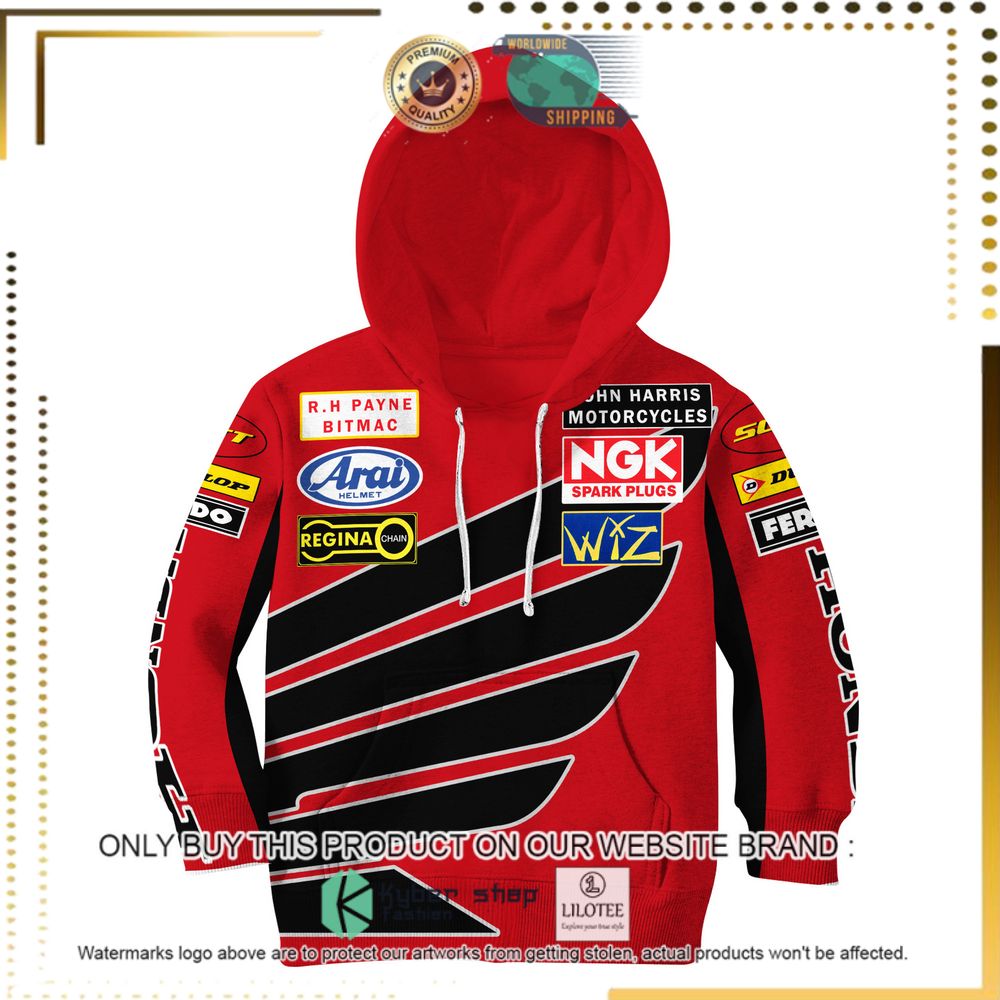 joey dunlop racing honda britain red black 3d hoodie shirt 4 84810