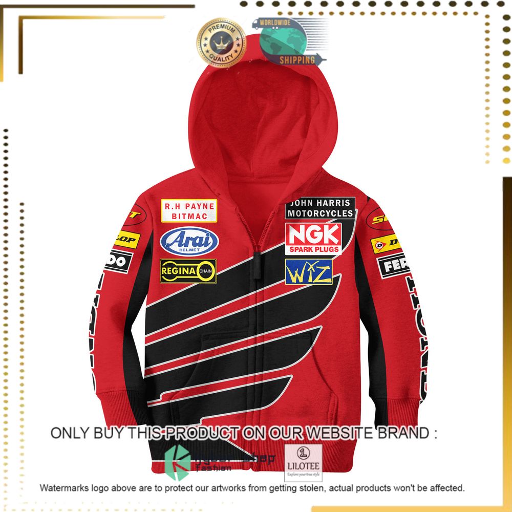 joey dunlop racing honda britain red black 3d hoodie shirt 5 12970