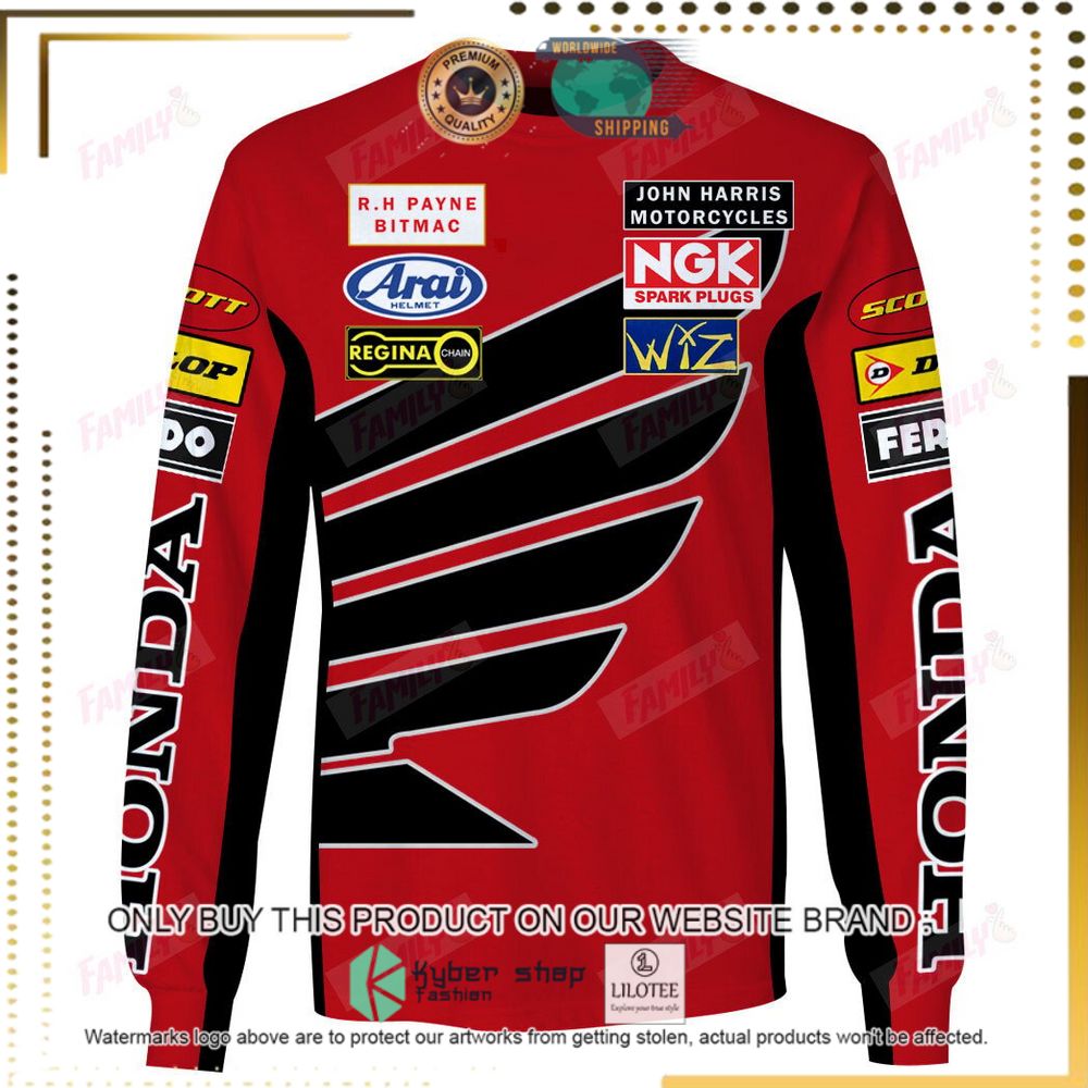 joey dunlop racing red black 3d hoodie shirt 5 96736