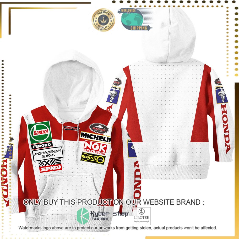 joey dunlop racing red white 3d hoodie shirt 1 77393