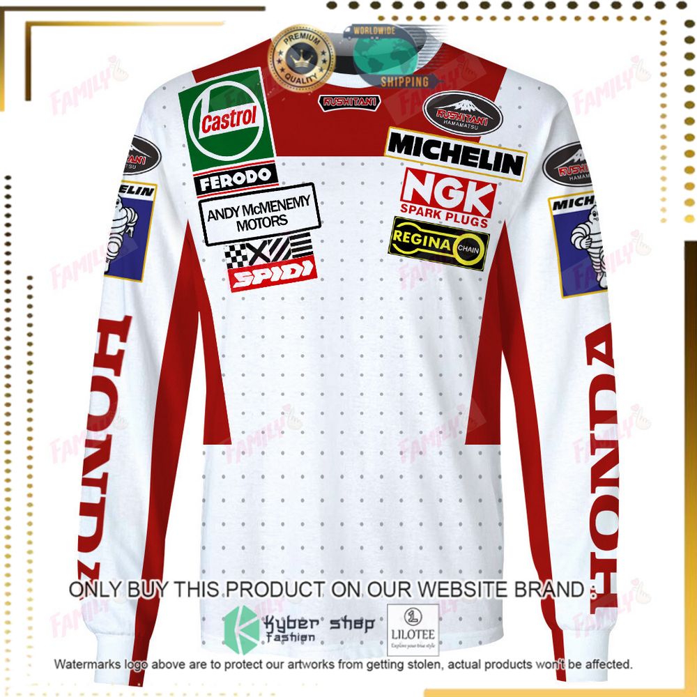 joey dunlop racing white red 3d hoodie shirt 6 44611