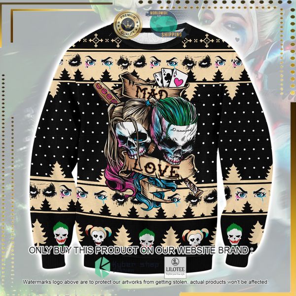 joker and harley quinn mad love woolen knitted sweater 1 62375