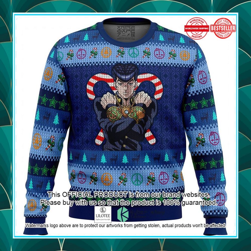 josuke higashikata jojos bizarre adventure ugly christmas sweater 1 995