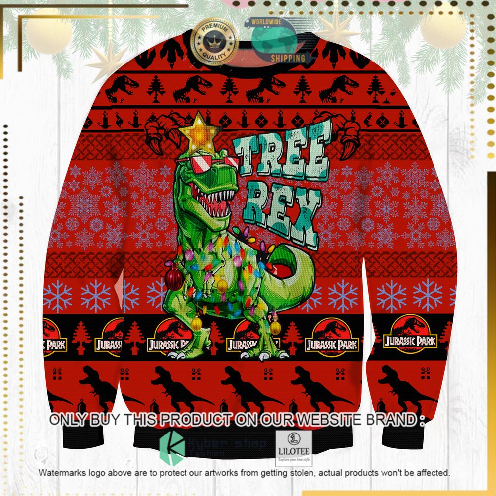 jurassic park tree rex ugly sweater 1 36537