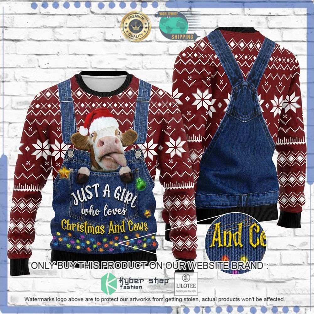 just a girl who loves cow christmas sweater 1 35560