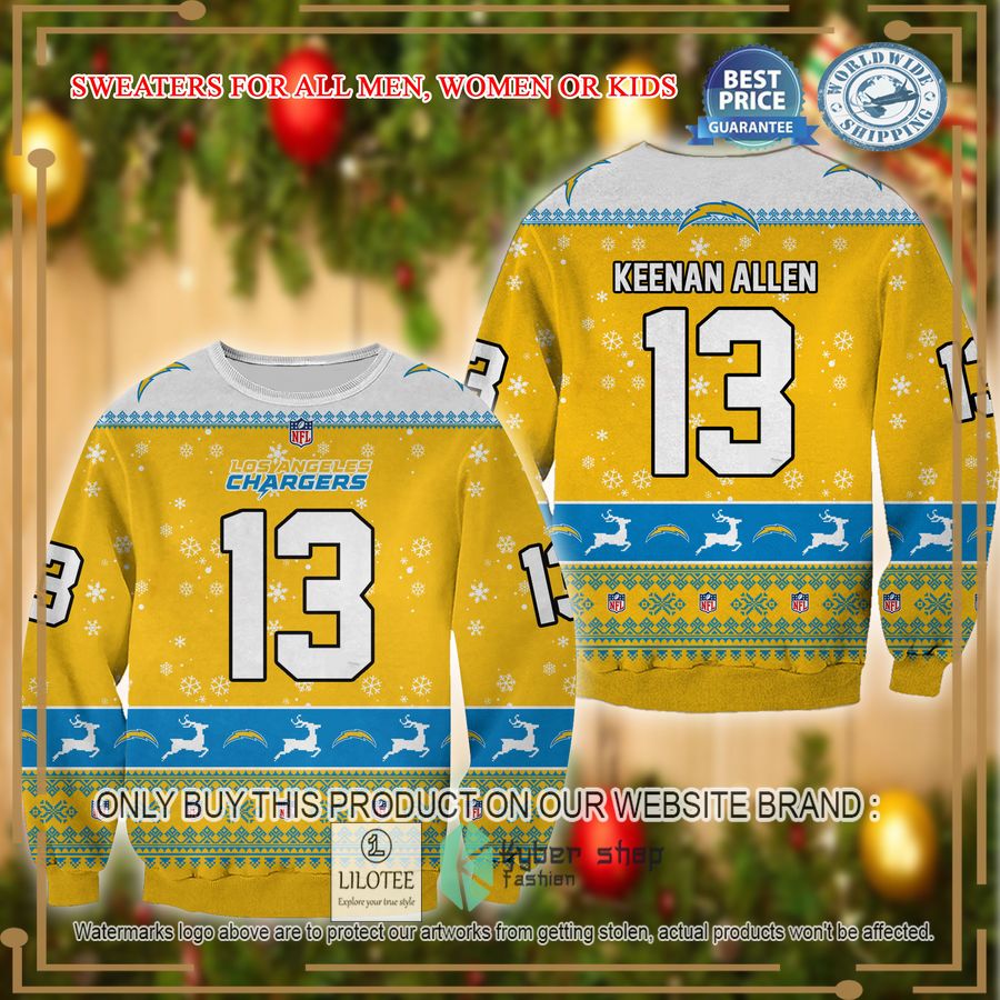 keenan allen los angeles chargers christmas sweater 1 39394