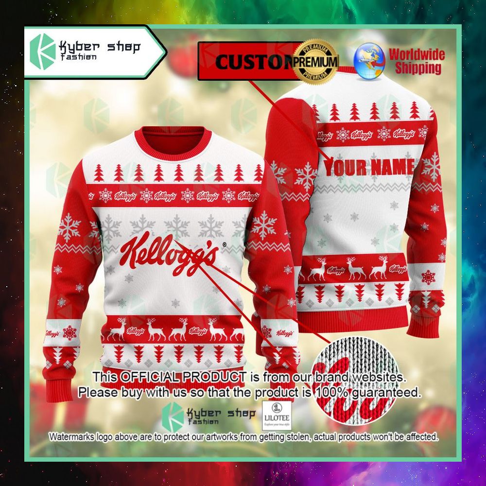 kelloggs custom name christmas sweater 1 793