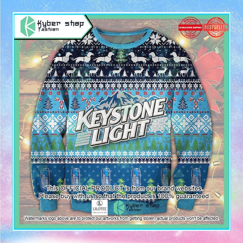 keystone light black blue christmas sweater 1 511