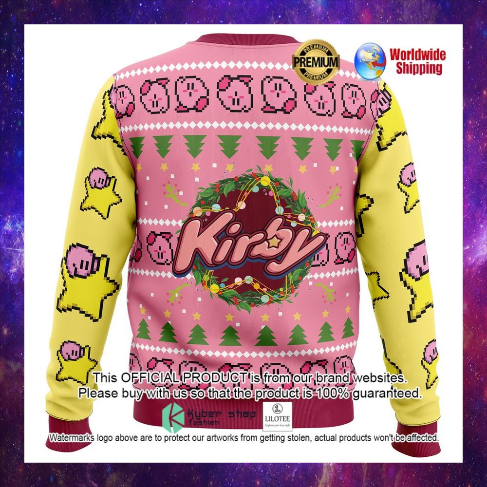 kirby pink yellow christmas sweater 1 214