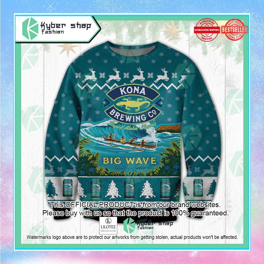 kona brewing big wave christmas sweater 1 137