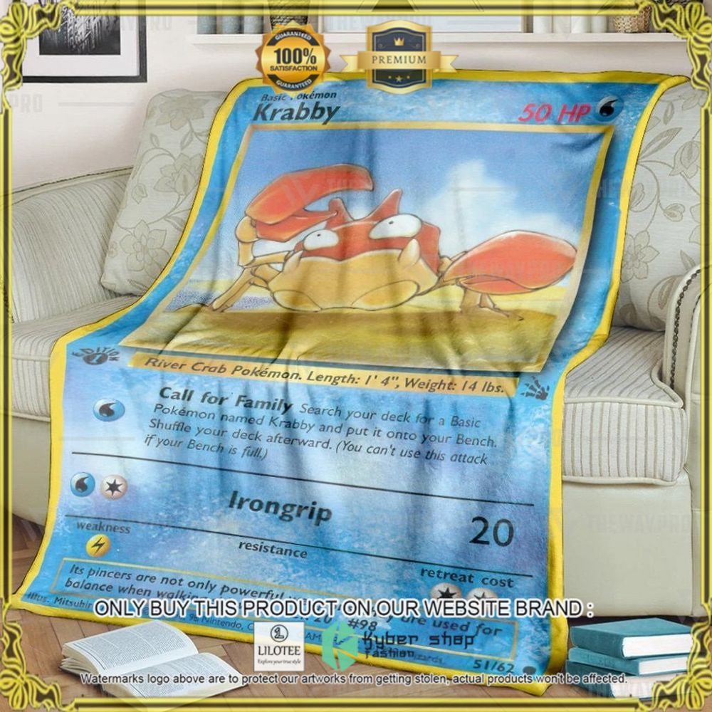 Krabby Custom Pokemon Soft Blanket - LIMITED EDITION 6