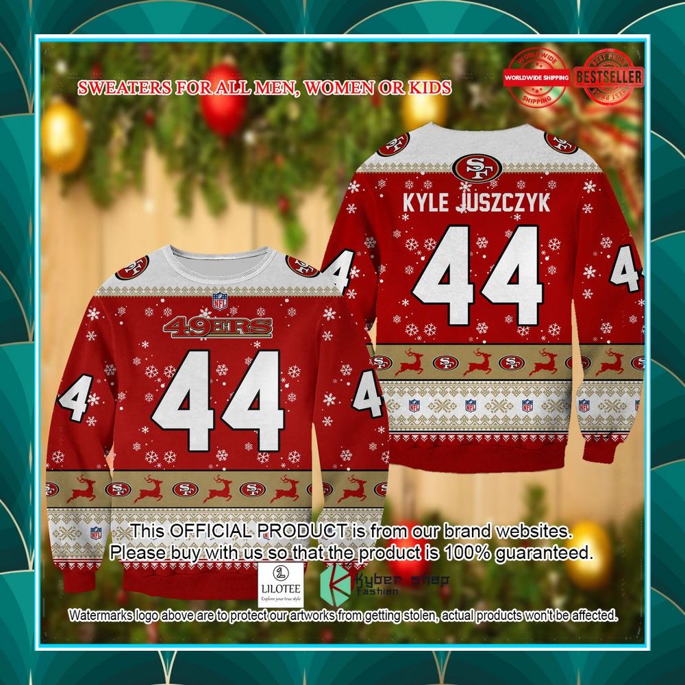 Kyle Juszczyk San Francisco 49ers Christmas Sweater - LIMITED EDITION 3 kyle juszczyk san francisco 49ers christmas sweater 1 533