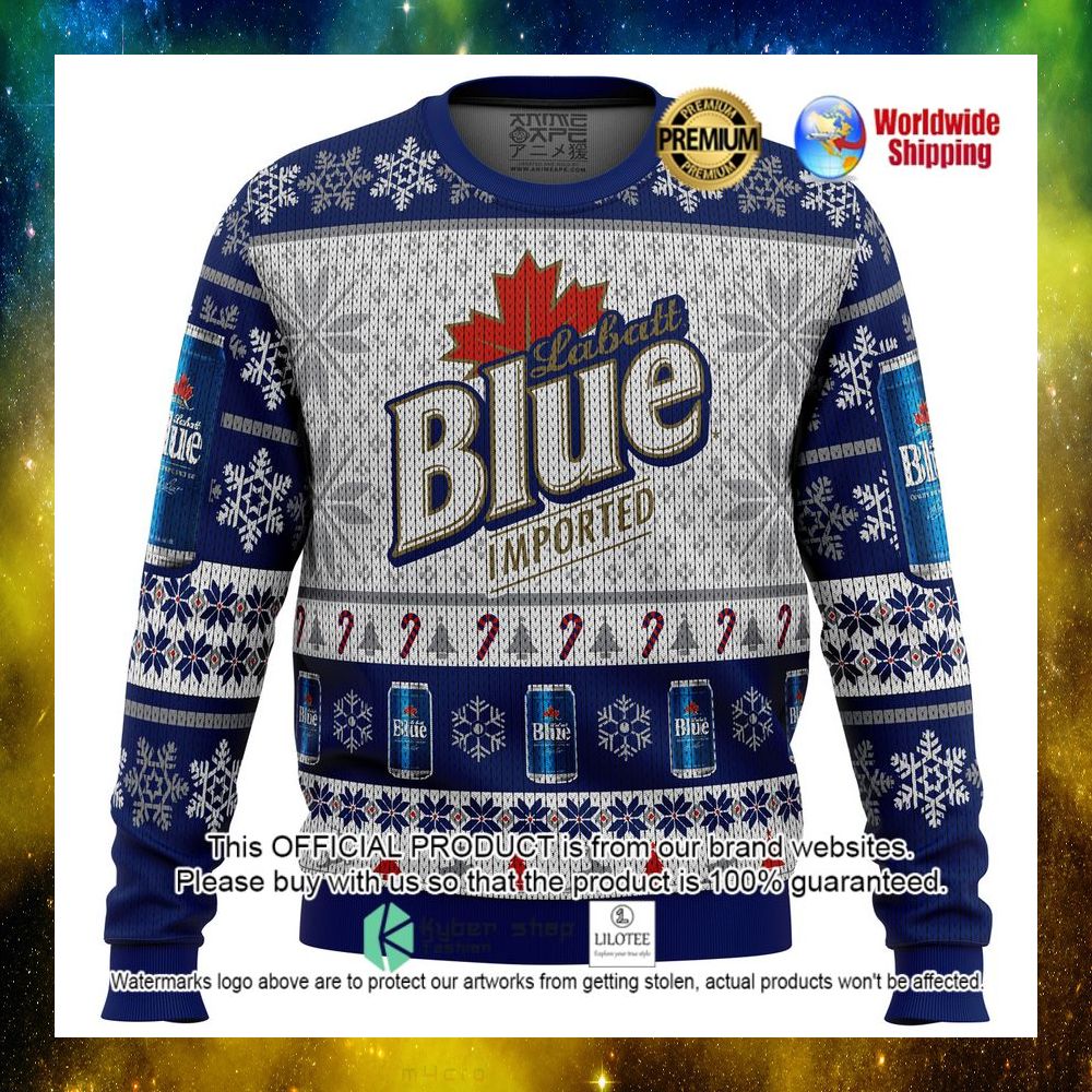 labatt blue imported christmas sweater 1 74