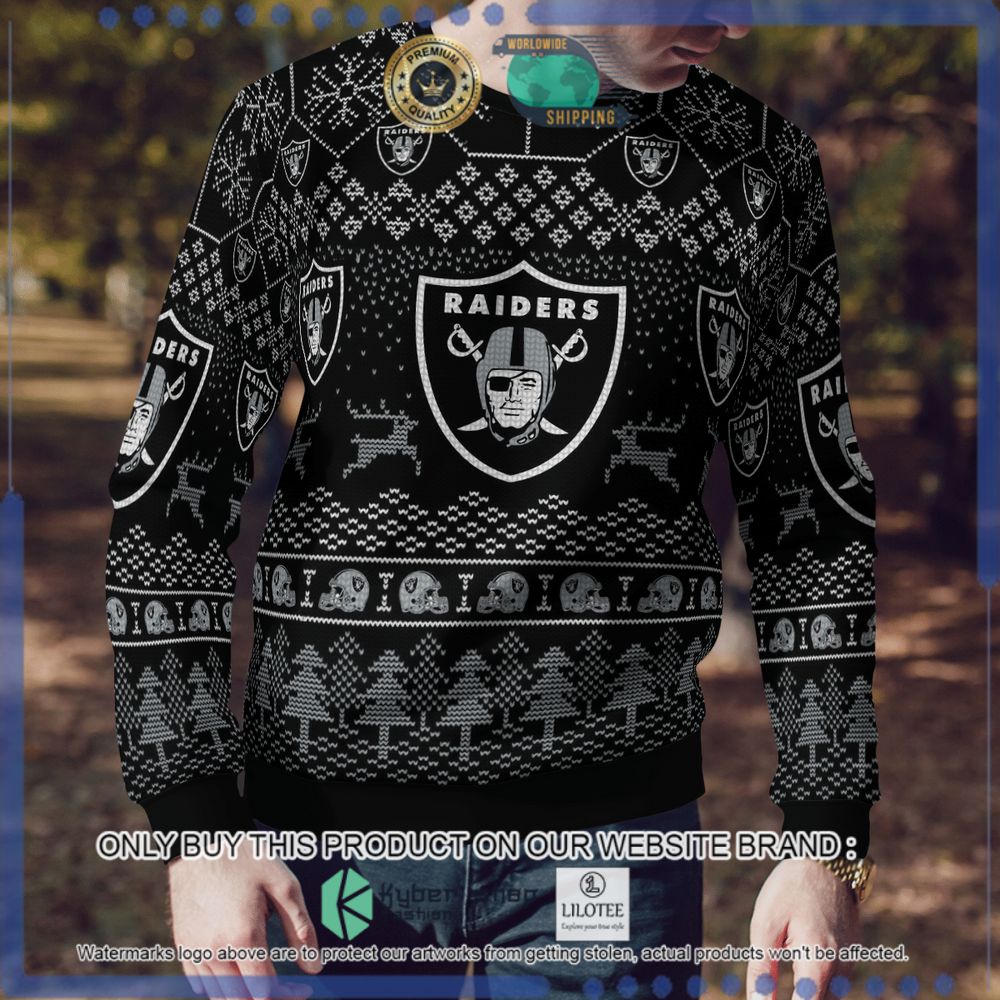 las vegas raiders football team holiday christmas sweater 1 16679