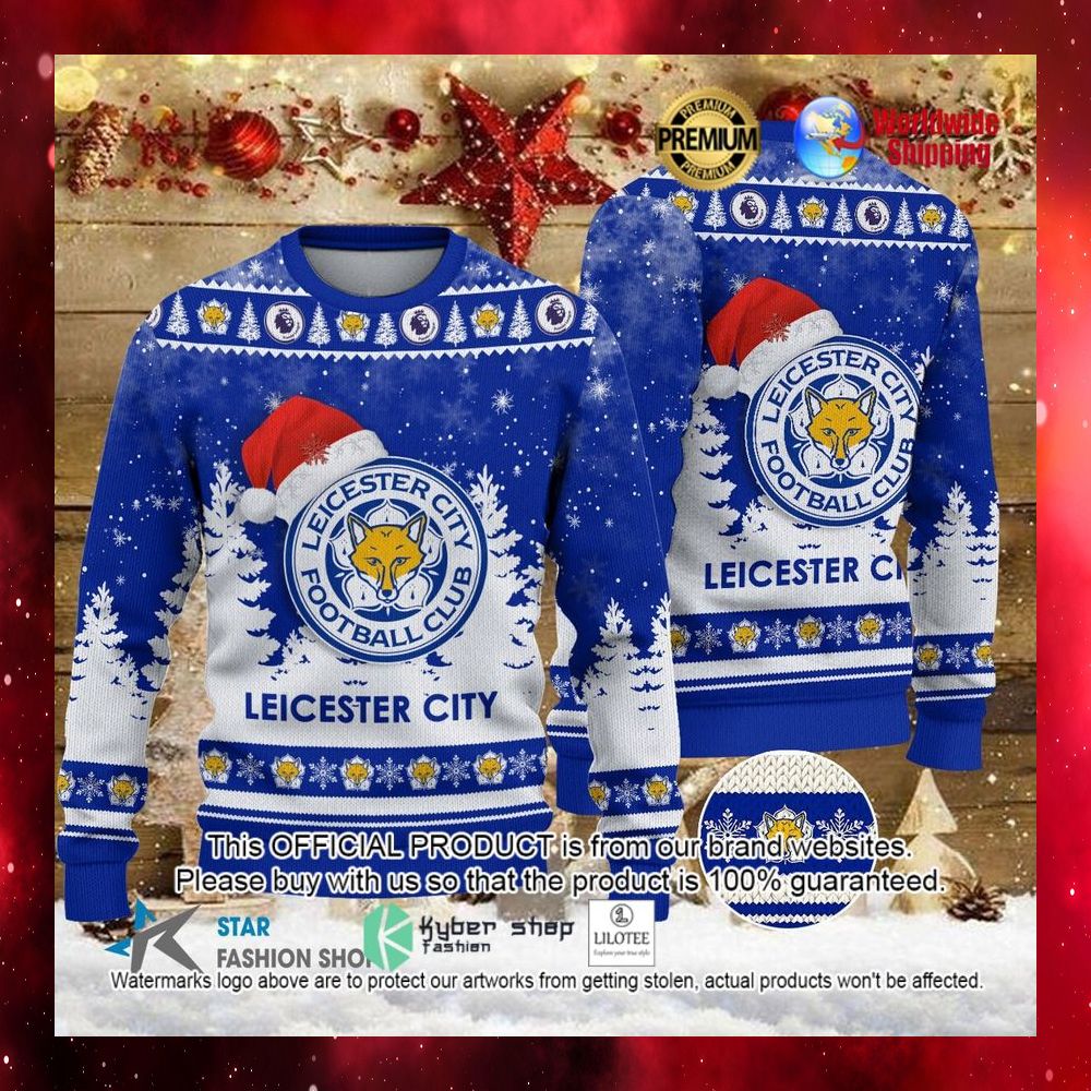 leicester city football club santa hat sweater 1 673