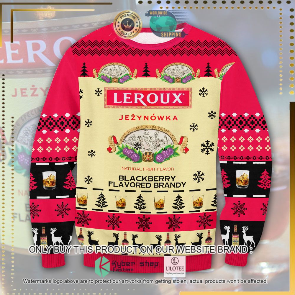 leroux blackberry brandy red yellow ugly sweater 1 12293