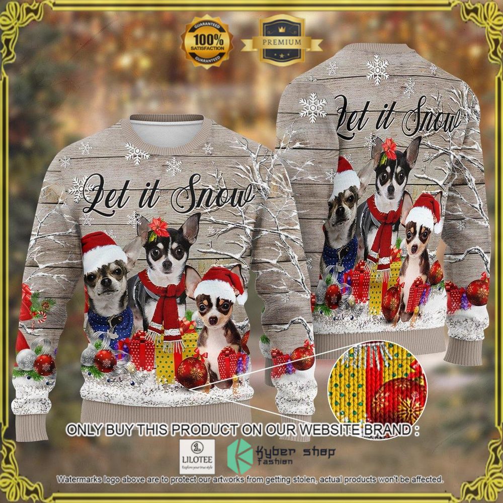 let it snow chihuahua christmas sweater 1 7252
