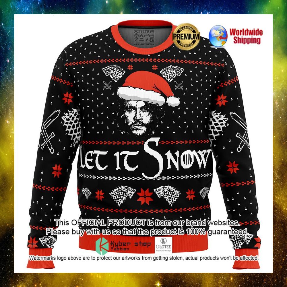 let it snow jon game of thrones christmas sweater 1 291