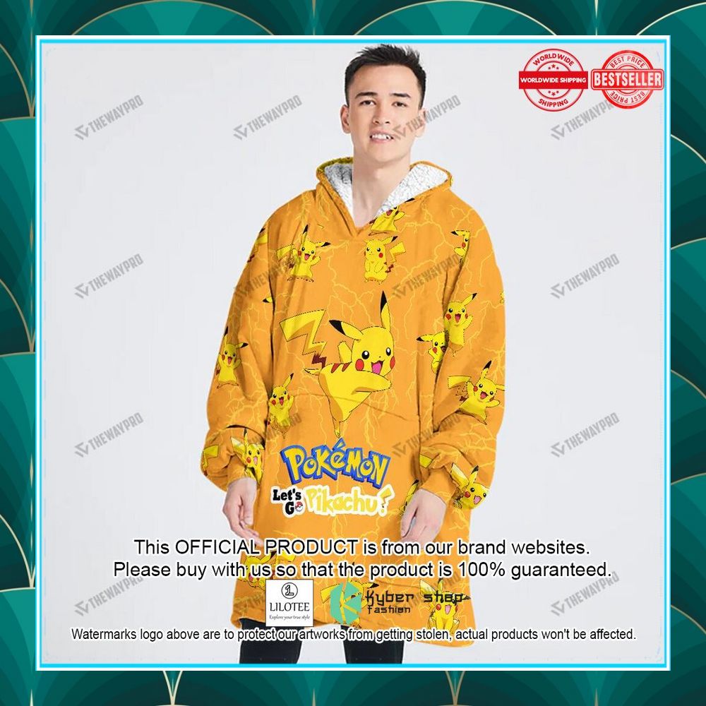 lets go pikachu oodie blanket hoodie 1 366