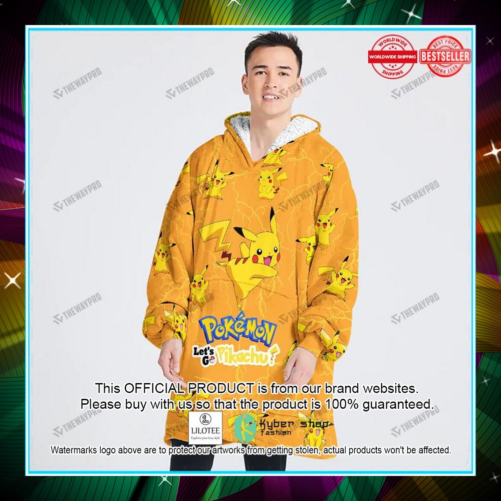 lets go pikachu oodie blanket hoodie 1 599