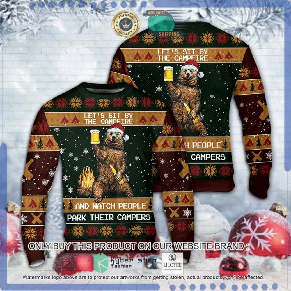 lets sit by the campfire bear christmas sweater 1 43562
