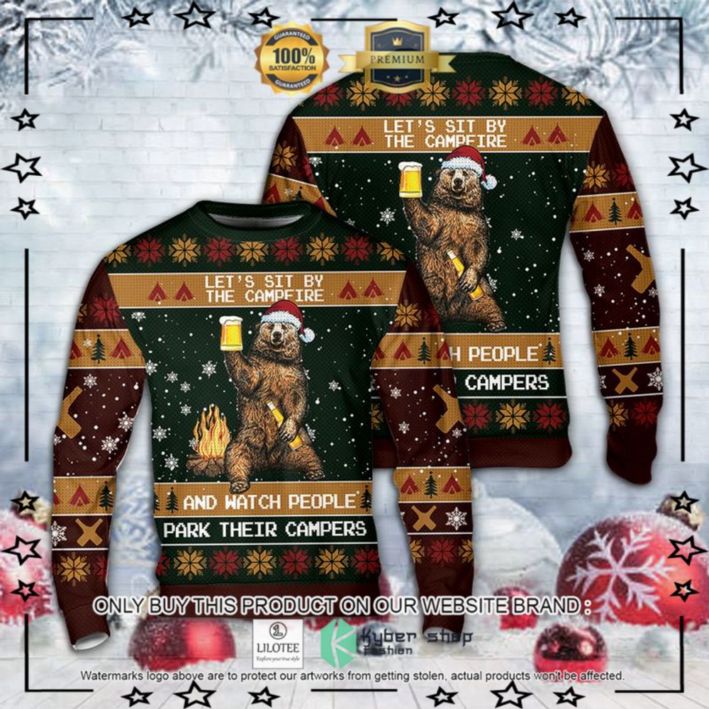lets sit by the campfire bear christmas sweater 1 98955