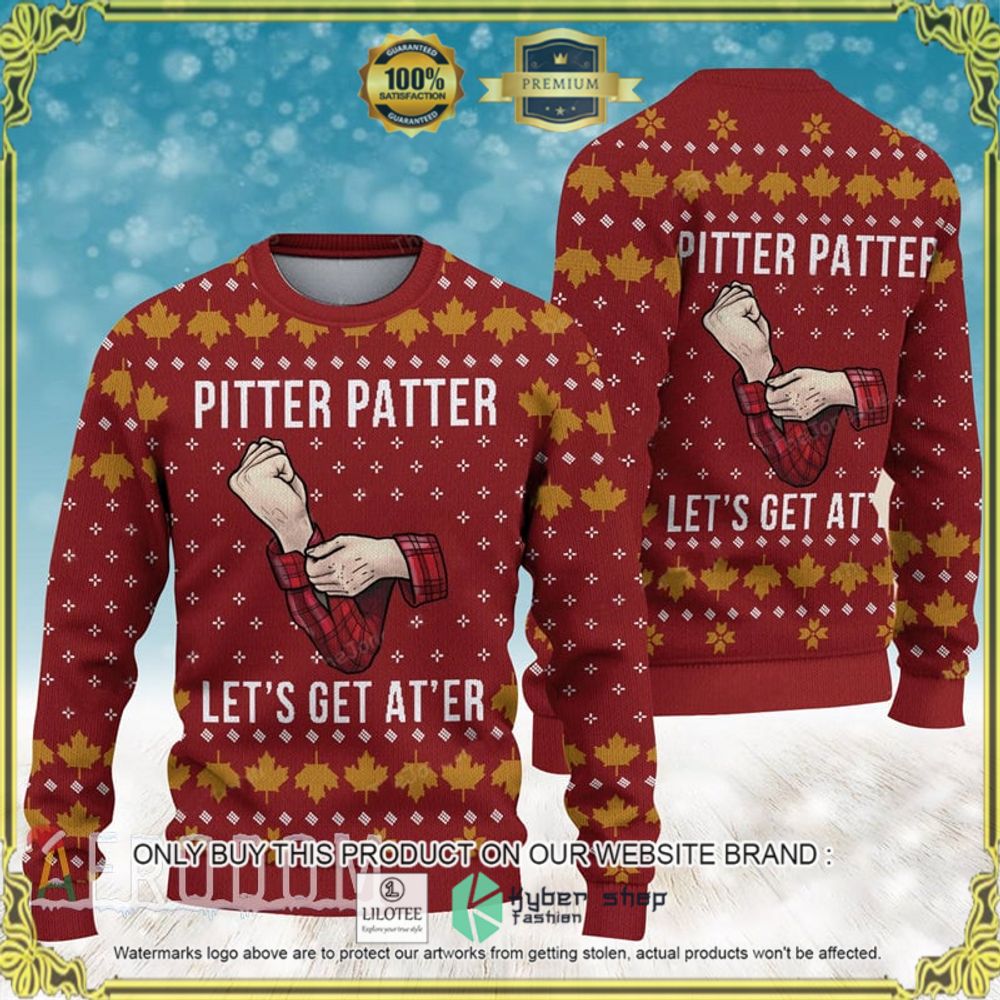letterkenny pitter patter lets get ater red christmas sweater 1 70968