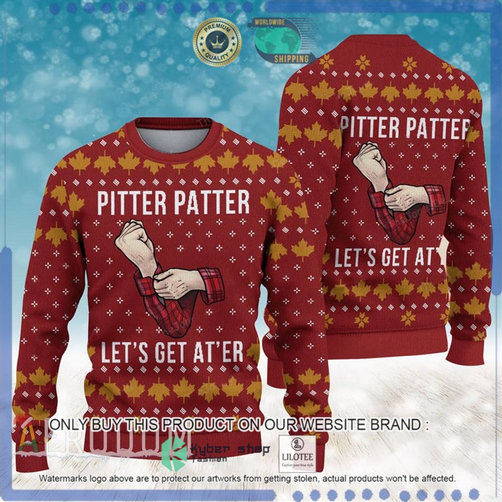 letterkenny pitter patter lets get ater red christmas sweater 1 90117