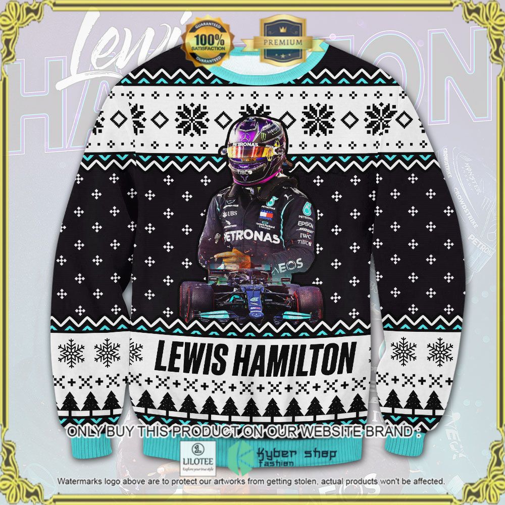 lewis hamilton racing blue black white ugly sweater 1 59962